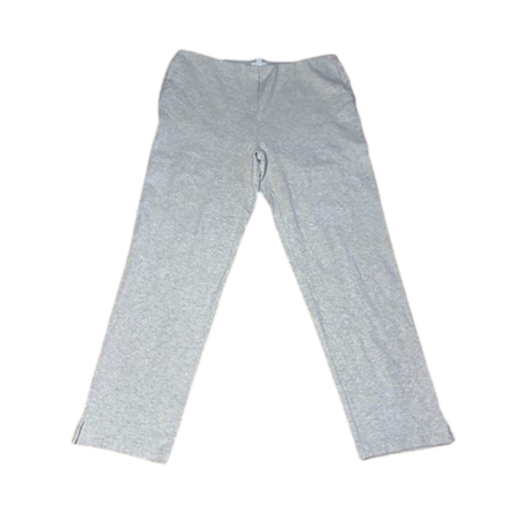 Pure Jill Women's Large Tall Lounge Pants Oatmeal Knit Wide Leg Pockets J. Jill